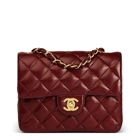 chanel vintage burgundy bag|chanel mini flap bag lambskin.